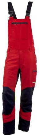 KOX Schnittschutz Latzhose Duro 3.0 Rot/Gelb Größe 27 untersetzt