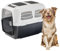 Ferplast Hundetransportbox CLIPPER PLUS, IATA-geeignet, mittlere Hundetransportbox max. 30 kg, Sicherer Verschluss, mit Doppelfach für Zubehör, abnehmbarer Griff, 87 x 57 x h 60 cm