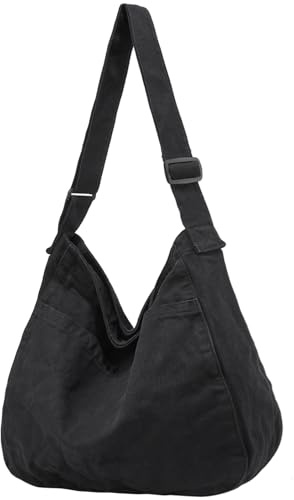 DAINAOTM Canvas Tote Bag Casual Hobo Crossbody Shoulder Bag for Women and Men Large Purse Messenger Bag Travel Work