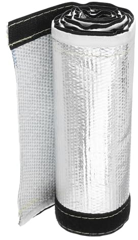 QUARKZMAN Guaina Termica in Alluminio 1,5mm 1,97 ID x 3,2Ft Guaina Termica in Alluminio Metallizzato in Fibre di Vetro per Cavi di Alimentazione Cavi Cablaggio Elettrico