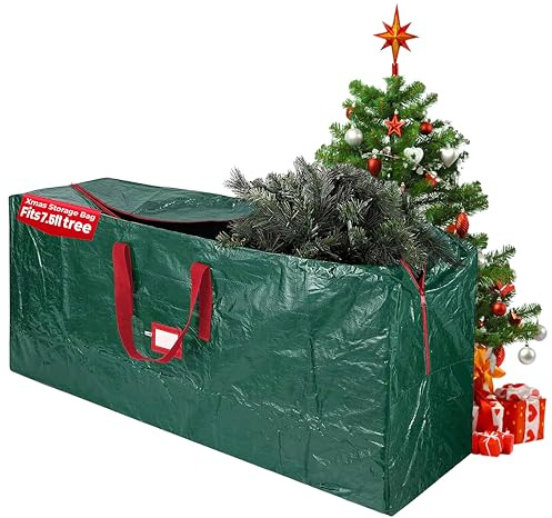Christmas Tree Storage Bag – Fits Up to 7.5ft Tall Artificial Trees – Durable Reinforced Carry Handles, Dual Zippered – Waterproof Large Xmas Tree Bag – Protects Moisture and Dust