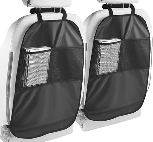 Aililong Protezione per schienale auto, 2 pezzi, per schienale auto, impermeabile e facile da pulire, con tasche