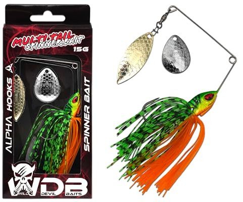 Wild Devil Baits Multi Tail Spinnerbait Spinner Bait Kunstköder Spin Jig Angelköder Barsch Hecht Zander