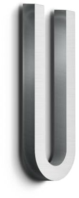 Numero di indirizzo in acciaio inox, numeri civici moderni in metallo per l'esterno, finitura resistente alle intemperie con rivestimento in argento spazzolato.