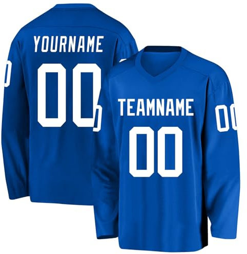 XYYYHTL Kinders Eishockey Trikot Personalisierbar Bedruckt LangäRmelig Hockey Trikot Bekleidung für Ice Hockey Fans Herren Damen Jugendliche
