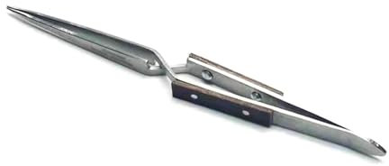 Pinzette in acciaio inossidabile con chiusura automatica per gioielli di saldatura e riparazione a gomito dritto