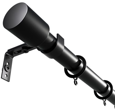 32''-168'' Outdoor Adjustable Curtain Rods,Retractable Black Shower Curtain Rods,Modern Heavy Duty 14ft Telescopic Room Divider Curtain Rod Extender for Windows