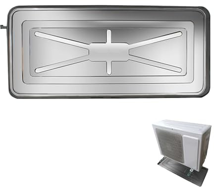 Drip Pan for Air Conditioner Outdoor Unit, Large Metal Water Tray with Drain Pipe and Installation Kit for Efficient Leakage Prevention