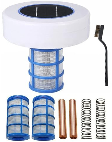 Aboiled Purificador de agua solar para piscinas, ionizador de piscina solar, purificador de agua para piscinas, elimina algas y para spa