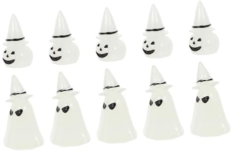 MERRYHAPY 10 Piezas Adornos de Creativos para Halloween Decoración Luminosa DIY Figuras Pequeñas y Detalladas para Fiesta Temática Estilo Aleatorio