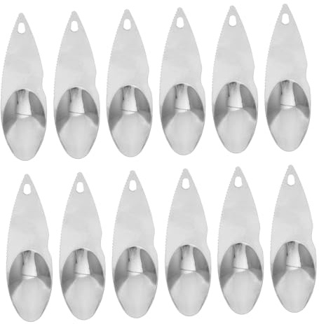 ULTECHNOVO 12 Piezas Cuchillo De Kiwi Cuchara De Acero para Kiwi Dentada para Fruta Cuchara para Pelar Herramienta para Cortar Casa