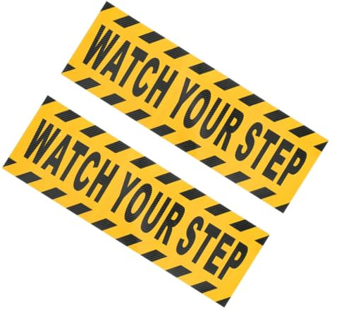 Toddmomy 2 piezas Pegatinas Antideslizantes para Escaleras y Suelos Interiores Cinta Adhesiva Amarilla de Alta Visibilidad Prevención de Caídas con Instalación Fácil y Resistente para