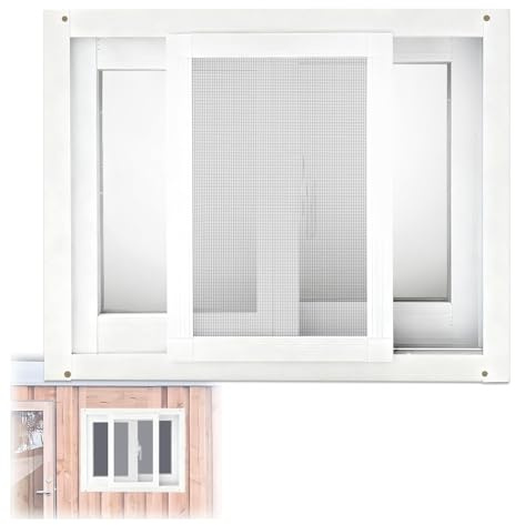 Ventana Corrediza para Sótano con Mosquitera 50x60cm 40x80cm 50x80cm 80x60cm Montaje Empotradas para Cobertizo, Gallinero, Baño o Garaje(HXW 50X60CM/19.6X23.6IN)
