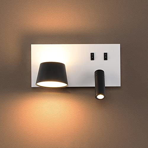 JXHSWDG Lampade da parete Lampada da parete orientabile a LED Lampada da lettura per montaggio a parete Lampada da testiera, Faretto da parete flessibile per comodino Lampade da notte da 10 W, Luci da