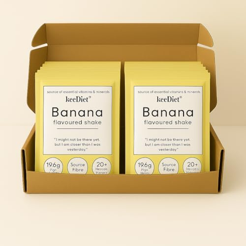 KeeDiet 20x Banana Meal Replacement Shakes – High Protein, Low Calorie Diet Shake – Slimming Meal Plan – Exante & SlimFast Alternative – UK Brand