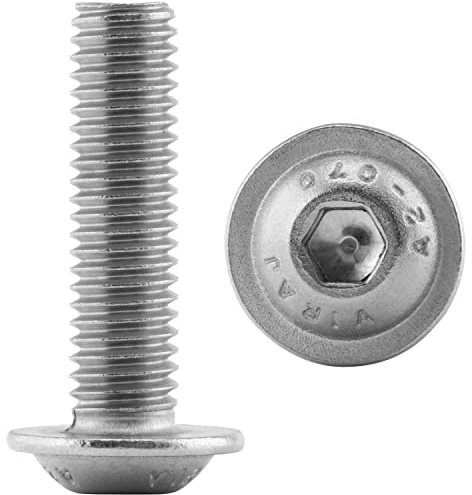 Linsenkopfschrauben mit Flansch und Innensechskant M8x50 Edelstahl (20 Stück) Linsenkopf Flachkopfschrauben FASTON®