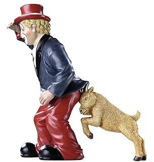 Gildeclown Gilde Dekofigur Clown der Hinterhalt - Deko Figur Hund - Deko Wohnzimmer kleine Deko Figur Clown im Geschenkkarton - Dekoration Geschenk Weihnachten Frauen Männer - Höhe 14 cm
