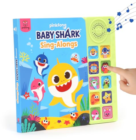 Pinkfong Baby Shark Sing-Alongs 10 Button Sound Book - Official Interactive Musical Toy for Toddlers, Classic Nursery Rhymes & Sensory Education Learning English Book - PFNSB006
