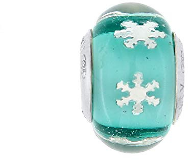 Venetiaurum - Breloque en verre original de Murano et argent 925 compatible avec bracelets composables. Bijou fabriqué en Italie.