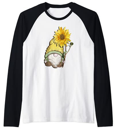 Fleurs Gnomie Nains de Jardin Floral Manche Raglan