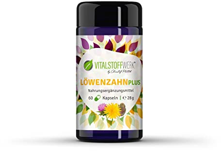 Löwenzahn Plus, 60 St. Kapseln aus Löwenzahnwurzel & Mariendistel Extrakt, PLUS Cucumis Melo und Akazienpulver, hochdosierter Löwenzahnextrakt Pulver