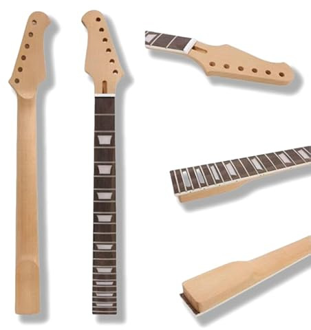 Yinfente Gitarrenhals mit 22 Bünden, 62,9 cm Maßstab, E-Gitarrenhälse, hergestellt aus Mahagoni-Holz, Leim, Palisander-Griffbrett, Schraube auf linker Hand, Gitarrenhälse, DIY-Gitarrenprojekt