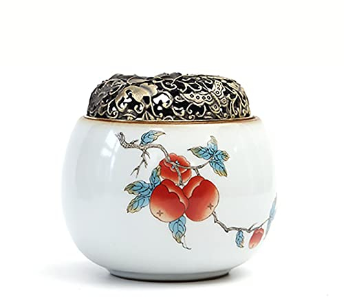 YLWX Vaso da Porta Aglio allo Zenzero E alla Cipolla Vaso for Vaso for Aglio (Color : Persimmon Pattern)