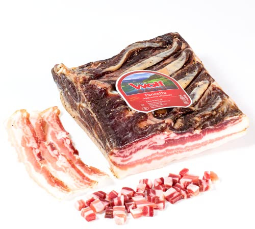 Wolf, Gestreckter Speck, Scheibe, Leicht geräuchert mit Buchenholz, Sorgfältig ausgewähltes Schweinefleisch, Glutenfrei, Vakuumverpackt, 230 g (mind. Nettogewicht garantiert)