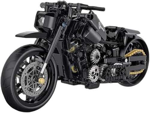 Auspcers Technik Motorrad Bausteine, 586 Teile Klemmbausteine Technik Supermotorrad, Technic Motorrad Modell Kompatibel mit großen Marken
