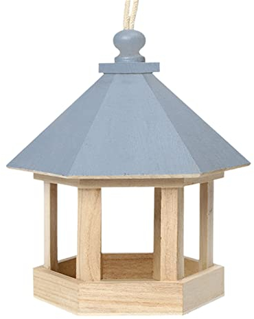 CoByda Wildvogel-Futterstation zum Aufhängen am Fenster – Samenspender aus Holz für die Gartendekoration – Vogelhaus im Innenhof für Futter und Lebensmittel