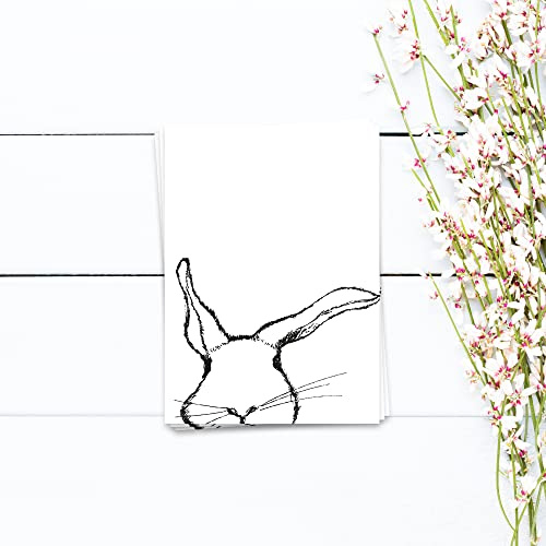 Ulrike Wathling Osterkarte Hasen | Karte Ostergrüße, Postkarte Ostern, Kinderkarte mit Hasenmotiv, Grußkarte, Frohe Ostern, A6, Set:10er Set