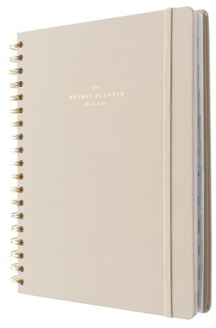 Kokonote: Agenda da tavolo 2025 Misty Gray, Agenda settimanale 21 x 25 cm da Agosto 2024 a Dicembre 2025, Weekly Planner 2025 Olympia, Agenda Planner Settimanale Scrivania