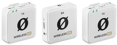 RØDE Wireless ME Dual Set - Sistema microfonico wireless compatto con tecnologia GainAssist e microfoni integrati per filmmaking, interviste e creazione di contenuti (Bianco)