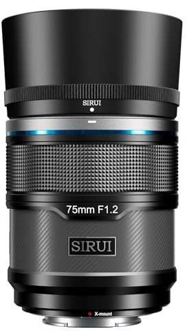 SIRUI Sniper 75mm F1.2 Grand Angle Autofocus APS-C Objectif pour X-T4, X-T5, X-H1, X-H2/H2S, X-T3, X-T30, X-S10 (Monture X, Noir)