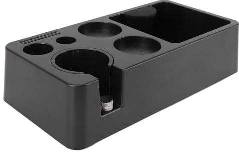 Espresso Tamping Station, 31cm Non-Slip ABS Tamper Mat | Durable plastic coffee bar organiser, portafilter holder, 12.2-inch wide , modern kitchen countertop accessory,
