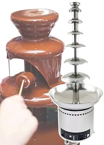 Macchina Per Fontana Per Fonduta Di Cioccolato Elettrica A 4-7 Livelli, Capacità Di 17,63 Libbre, Fontana Di Cioccolato Per Feste, Fonduta Di Cioccolata Calda Con Controllo Digitale,7tiers