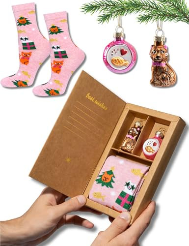 soxo Glaskulor Julgran Julgransdekoration Dekoration Julgranskulor Julklapp Juldekorationer 35-40 Katt Julkulor + Strumpor