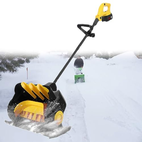 GESAIDES Pala Quitanieves Eléctrica inalámbrica, Quitanieves a Batería de 21 V, Camino de Limpieza de 41 cm x 15 cm, Distancia de Lanzamiento de 10 m, Soplador de Nieve de Mano con 2 Baterías