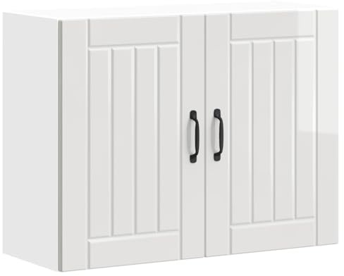 vidaXL Küchen-Hängeschrank Lucca Hochglanz-Weiß Holzwerkstoff