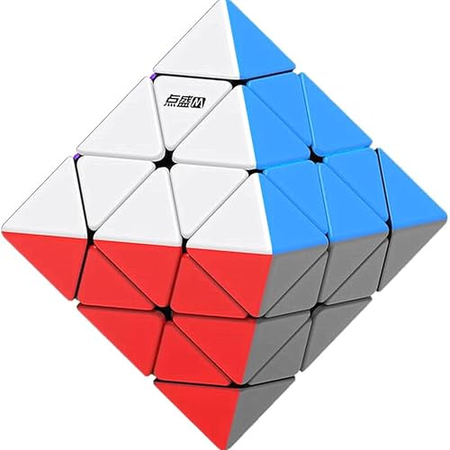 XMDCuber DianSheng FTO Face Turning Octahedron Magnetic Speed Cube, Magnetic Octahedron Stickerless Black Middle Version of Mgaic Cube