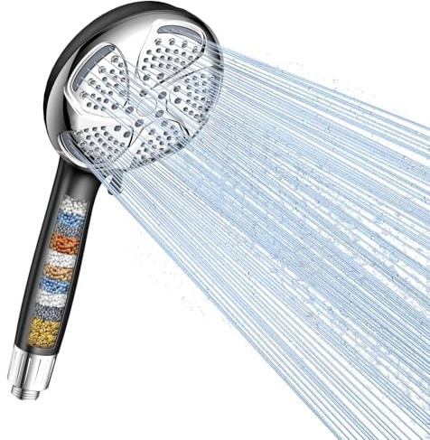 Digiroot Duschkopf mit Filter – 7 Strahlarten,Hochdruck Schwarz | Duschbrause mit Schlauch und 15-stufiger Filtration,Handbrause für hartes Wasser, Rest-Chlor, Bakterien und Schwermetalle