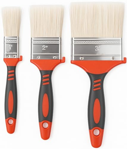 Xtremeauto 3pc Paint Brush Set – Synthetic Bristle Brushes for Emulsion, Gloss, Varnish & Stains – Comfort-Grip Handles – Sizes: 1”, 2”, 3” – Ideal for Walls, Trim, Doors & DIY Painting