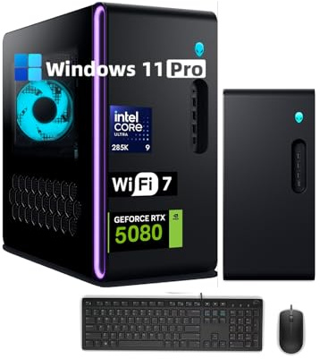Alienware Aurora R16 Gaming Desktop - NVIDIA RTX 5080 GDDR7(Beats RTX 4090), Intel Ultra 9 285K (up to 5.7GHz), WiFi 7, Win 11 Pro, 1000W Liquid-Cooled (32GB DDR5, 1TB SSD)
