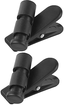 POPETPOP Pinzas para Auriculares de Abs Negro, Clips para Cables Que Evitan Movimiento y Mantienen en Su Lugar, Ideales para Uso al Aire Libre y Correr, Paquete de 2 Piezas