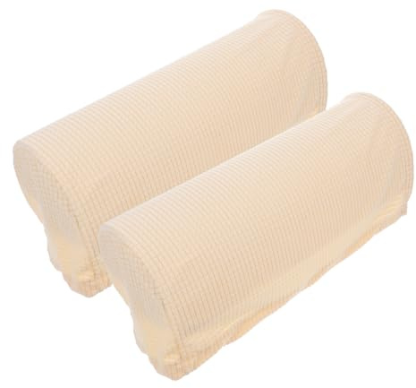 Healvian Copribraccioli per Divano 2 Pezzi: Proteggi Braccioli Elastici Universali Beige - Tessuto Elastico per Uso Domestico E in Ufficio