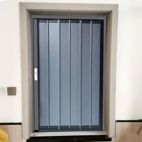 Falttüren Innentüren Falttüren für Kleine Vorratsschränke, Aluminium-Falttüren 40 60 80 100 cm, Innen-Falttrennwand/Außenküchentür(Gray,12x18in(30x46cm))