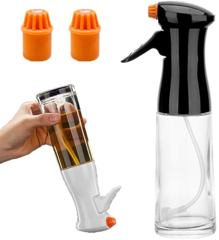 WYDDSX Oil Spray,200ml Olive Oil Spray Bottle,Suitable for Air Fryer, BBQ, Baking, Salad (Black)