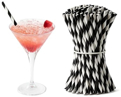 PakTalk Strohhalme Papier 250 Stück Bunt Gestreifte Papierstrohhalme, Trinkhalme Papier für Cocktails, Hochzeit, Geburtstag（4,5 x 140 mm）