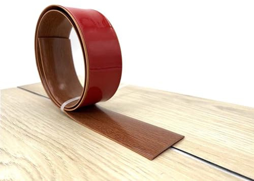 Self-Adhesive Flooring Edge Trim, Threshold Edge Trim, Baseboard Joint Sealing Strip, Anti-Stepping and Wear-Resistant.(Teak Color,4CM)