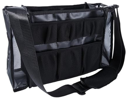 Professionelle Friseur Werkzeugtasche mit Mesh Lüftungsplatten, robuste Polyesterkonstruktion, mehrere Aufbewahrungsfächer, belüfteter Reißverschluss, Kosmetik Organizer